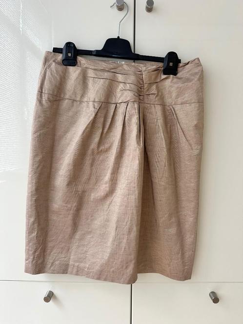 Mooi linnen rokje glans Natan maat 44, Kleding | Dames, Rokken, Gedragen, Maat 42/44 (L), Bruin, Verzenden