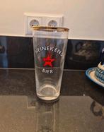 Heineken's bierglas oud met emaille opgelegd, Ophalen of Verzenden, Zo goed als nieuw, Glas of Glazen, Heineken