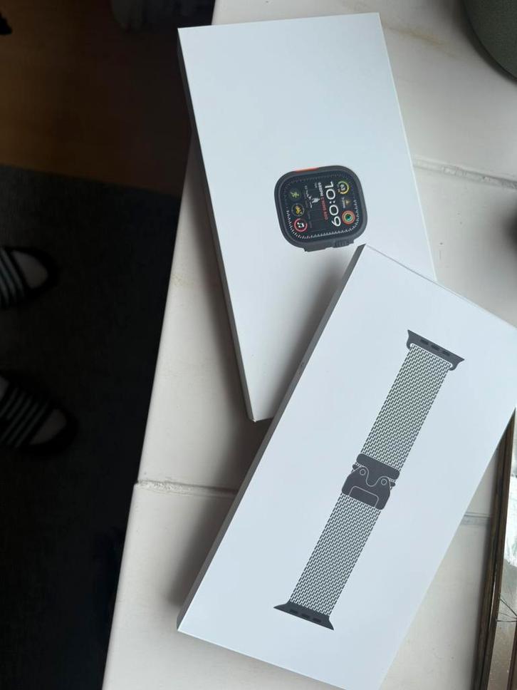 Apple Watch Ultra 2 - Black Titanium, Sieraden, Tassen en Uiterlijk, Smartwatches, Zo goed als nieuw, iOS, Zwart, Afstand, Calorieverbanding