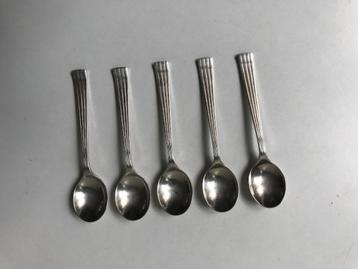 5 Verzilverde Empire lepeltjes van H. Hooijkaas voor Douwe E beschikbaar voor biedingen
