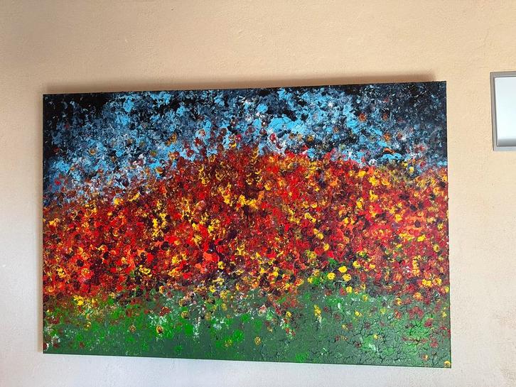 Groot abstract schilderij “only nature”, Antiek en Kunst, Kunst | Schilderijen | Abstract, Ophalen of Verzenden