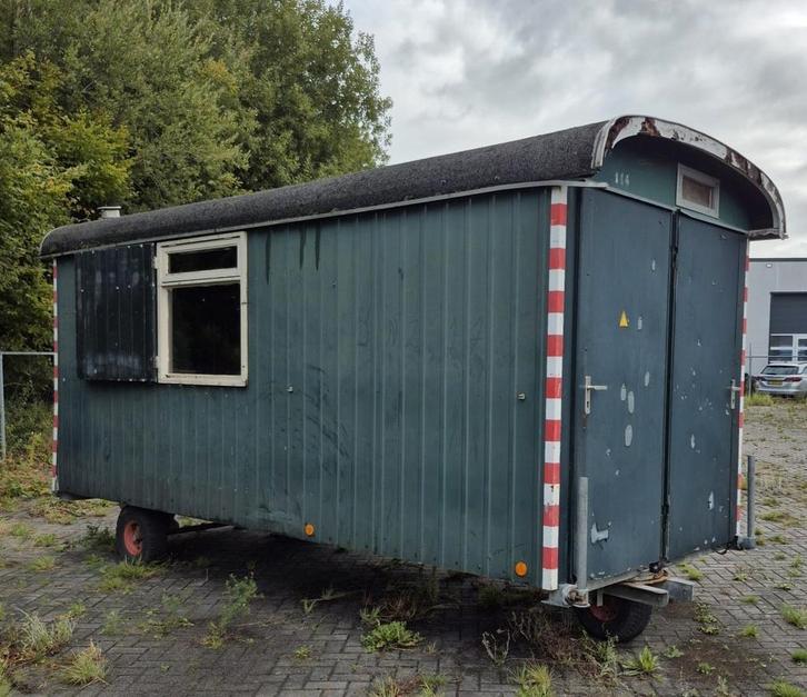 Mooie grote schaftkeet/schaftwagen/werkplek/tinyhouse, Doe-het-zelf en Verbouw, Bouwketen en Schaftketen, Gebruikt, Ophalen