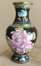 Chinees cloisonné vaasje floraal decor en vogeltjes, Verzenden