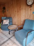 2 leuke fauteuils met tafeltje, Huis en Inrichting, Fauteuils, Ophalen, Zo goed als nieuw, 75 tot 100 cm, 50 tot 75 cm