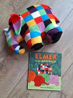 David McKee - Elmer en de wedstrijd + knuffel Elmer, Ophalen of Verzenden, Zo goed als nieuw, David McKee