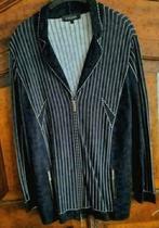 Vintage zwartwit tricot krijtstreep vest van Escada 44, Verzenden, Zwart, Maat 42/44 (L), Escada