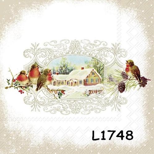 Servetten decoupage/bullet journal – roodborstjes L1748, Hobby en Vrije tijd, Knutselen, Nieuw, Materiaal, Verzenden