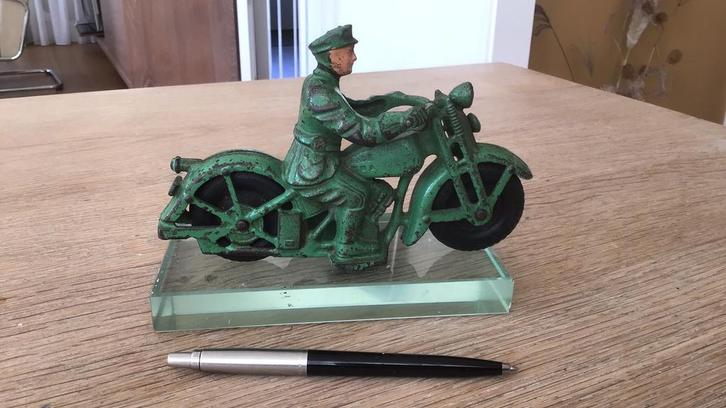 Hubley cast iron 1930’s Patrol Motorcycle,16 cm, Antiek en Kunst, Antiek | Speelgoed, Ophalen of Verzenden