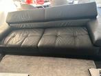 Zwarte 2 leren banken 250cm - Stijlvol & Comfortabel!, Huis en Inrichting, Banken | Bankstellen, 250 tot 300 cm, Gebruikt, Driepersoons