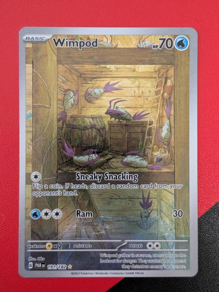 Pokémon kaart (Full Art) - Wimpod [Paradox Rift] EN, Hobby en Vrije tijd, Verzamelkaartspellen | Pokémon, Zo goed als nieuw, Losse kaart