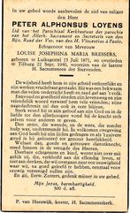 Luiksgestel 1871 - Tilburg 1940 Peter Loyens, Ophalen of Verzenden, Bidprentje