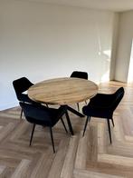 Mango houten tafel met 4 stoelen, Overige materialen, 100 tot 150 cm, 100 tot 150 cm, Rond