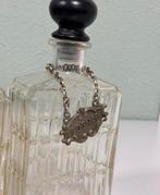 2 glazen karaffen met stoppen karaf + ketting Cognac Whisky, Overige typen, Ophalen of Verzenden, Zo goed als nieuw, H