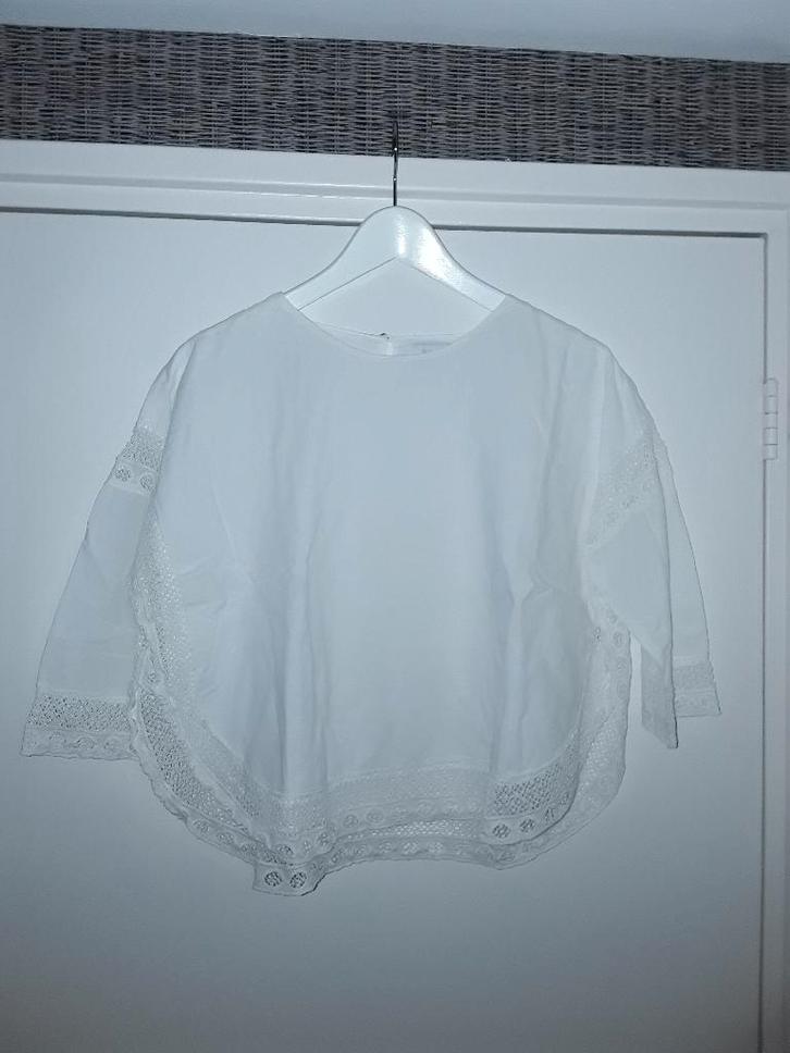By Bar Amsterdam Witte Blouse Met Kant Maat XS, Kleding | Dames, Blouses en Tunieken, Gedragen, Maat 34 (XS) of kleiner, Wit, Verzenden