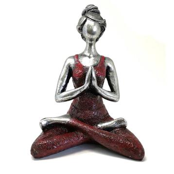 Beeld dame figuur yoga bordeaux of goudkleurig beschikbaar voor biedingen