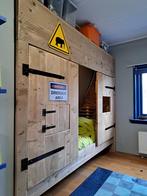Stoer eenpersoons bed, steigerhout / schuine wand, Zo goed als nieuw, 85 tot 100 cm, Ophalen, 180 cm of meer