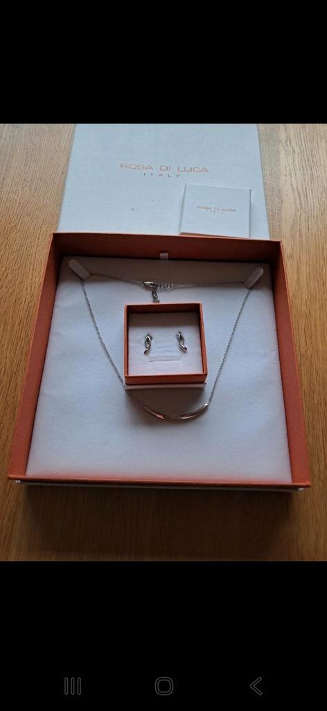 Zilveren Sieradenset Rosa di Luca - Muskathlon Tanzania, Sieraden, Tassen en Uiterlijk, Kettingen, Ophalen of Verzenden