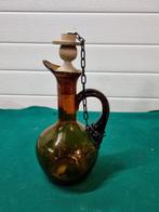 -	Wijnschenker vintage geel bruin glas, Ophalen of Verzenden