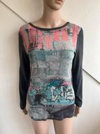 Marc Cain longsleeve top maat 38 grijs roze print, Maat 38/40 (M), Ophalen of Verzenden, Zo goed als nieuw, Lange mouw