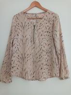 36/38 leuke top blouse + rits beige groen roze dessin visc., Soyaconcept, Beige, Ophalen of Verzenden, Lange mouw