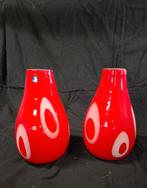 Vazen, Leonardo 2 stuks, Ophalen of Verzenden, Minder dan 50 cm, Rood, Glas