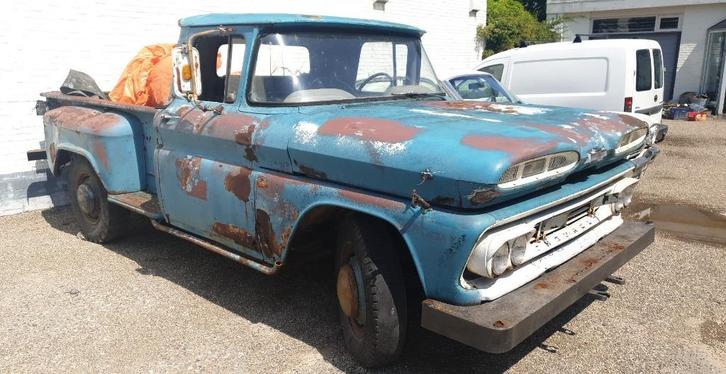 chevrolet apache 1960, Auto's, Oldtimers, Bedrijf, Chevrolet, Benzine, Handgeschakeld, Blauw, Blauw, Achterwielaandrijving, Ophalen