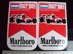 2x sticker grand prix formule1 1981 zandvoort marlboro f1 2x, Verzamelen, Stickers, Auto of Motor, Ophalen of Verzenden, Zo goed als nieuw