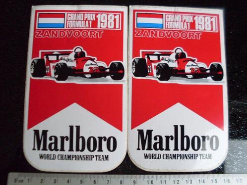2x sticker grand prix formule1 1981 zandvoort marlboro f1 2x, Verzamelen, Stickers, Zo goed als nieuw, Auto of Motor, Ophalen of Verzenden