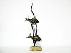 Vintage vissen decoratie vissen in het riet sculptuur beeld, Ophalen of Verzenden