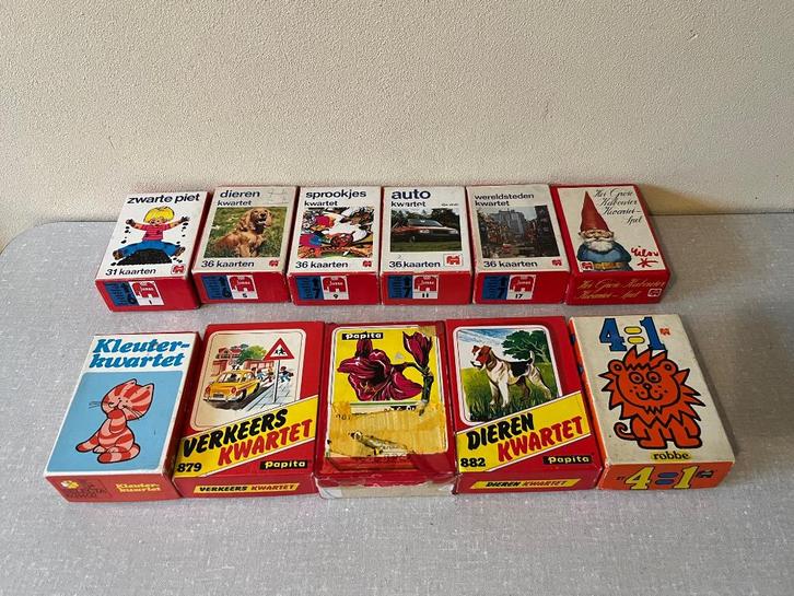 12 diverse KWARTETSPELLEN kwartet spel COMPLEET, Verzamelen, Speelkaarten, Jokers en Kwartetten, Zo goed als nieuw, Kwartet(ten)