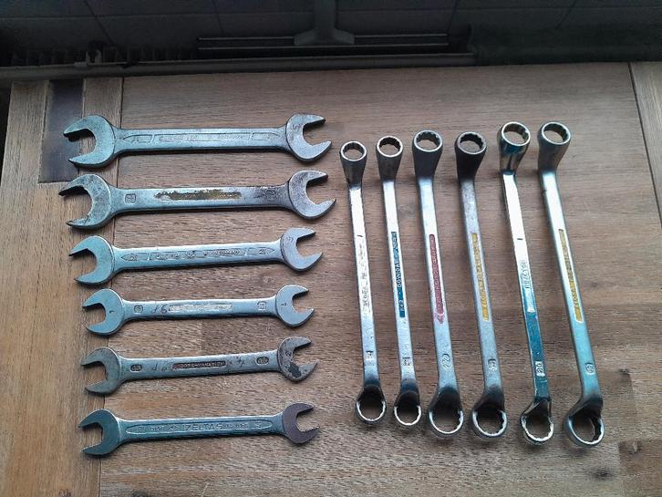 OPRUIMING - 6 Steeksleutels + 6 Ringsleutels, Auto diversen, Autogereedschap, Gebruikt, Verzenden