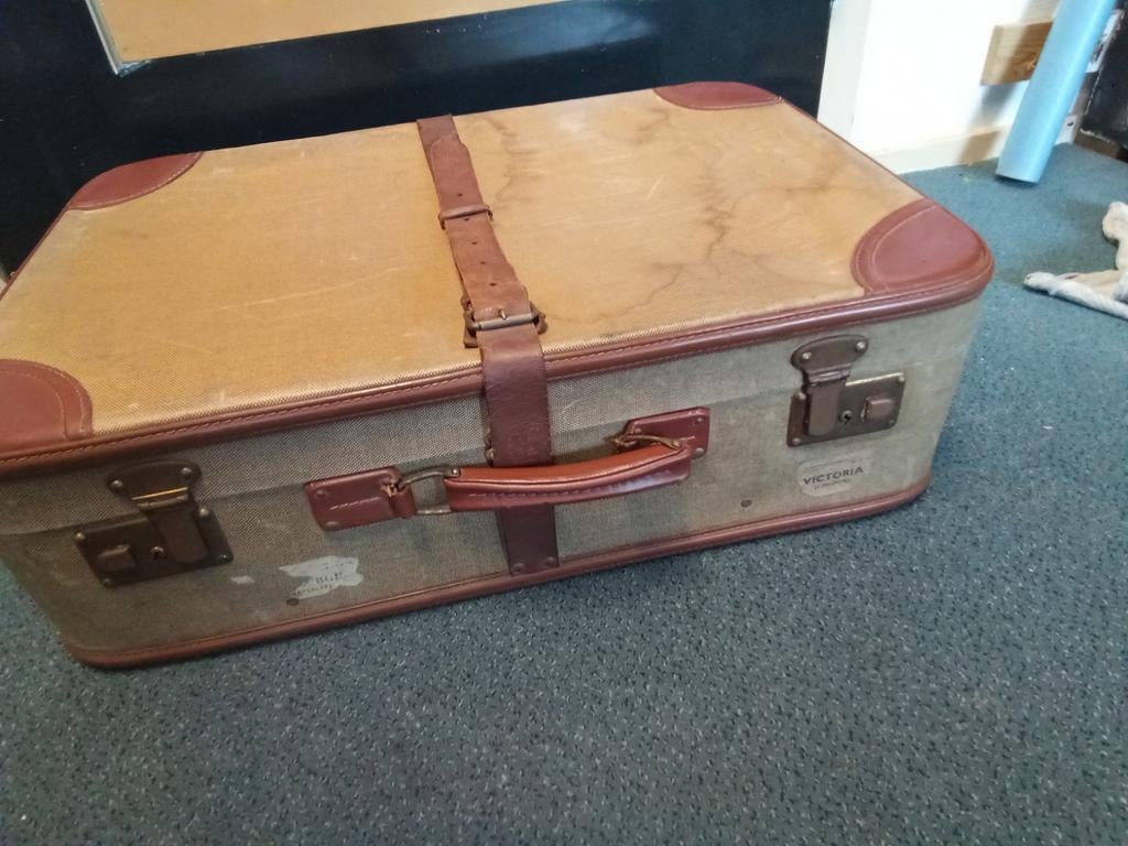 Mooie oude brocante koffer 19h 64br 44d, Ophalen of Verzenden