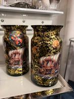 Vaas met woonwagen rolleman decoratie vazen, Zwart, Nieuw, Ophalen of Verzenden, Glas