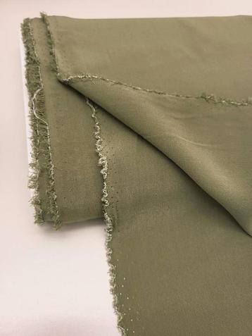 Crepe de chine 100% zijde olijfgroen 6 meter beschikbaar voor biedingen