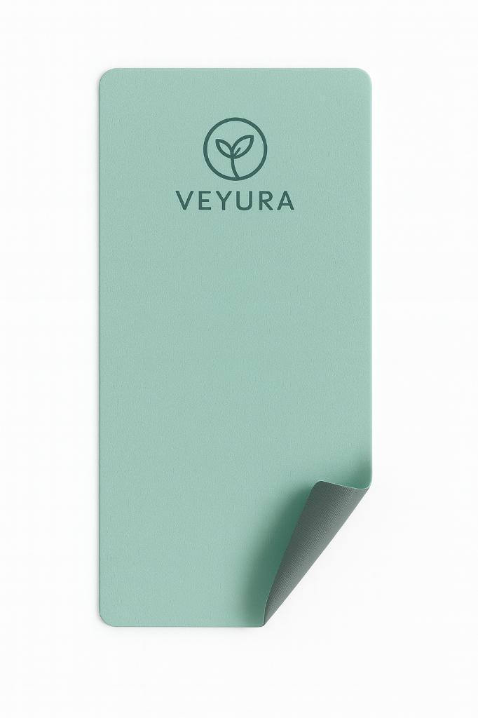 Veyura Yogamat 6 mm Antislip Eco 18361 cm Groen/Grijs, Sport en Fitness, Yoga en Pilates, Nieuw, Yogamat, Ophalen of Verzenden