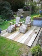 2 decoratieve deckchairs, Gebruikt, Hout, Ophalen