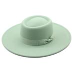 Groene fedora (hoed dames heren zomer jazz retro panama), Verzenden, Nieuw, Hoed