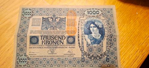 Oostenrijk-Hongarije 1000 Kronen Biljet 1912, Postzegels en Munten, Bankbiljetten | Nederland, Los biljet, Ophalen of Verzenden