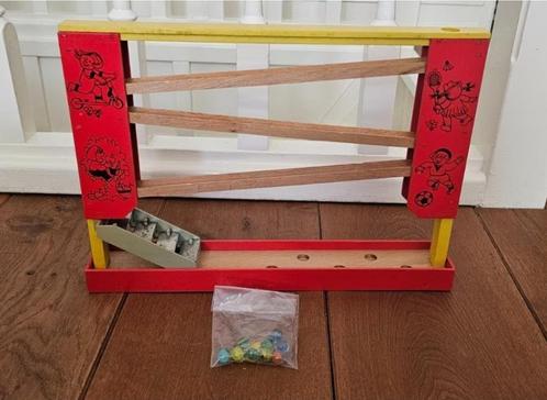 Knikker baan- Vintage- hout- Ook verzenden, Kinderen en Baby's, Speelgoed | Houten speelgoed, Gebruikt, Overige typen, Ophalen