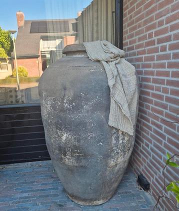 XXL kleipot, grote landelijke kruik, kruik India, stenen pot beschikbaar voor biedingen