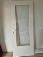 Binnendeur met glas en print 82.5x212cm, Doe-het-zelf en Verbouw, Deuren en Horren, Ophalen, 80 tot 100 cm, Binnendeur, 200 tot 215 cm