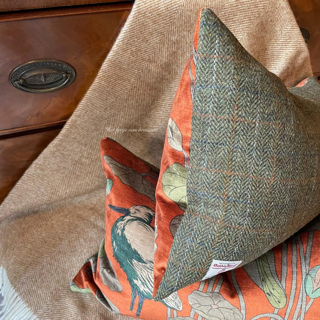 Handgemaakte set kussen GP&J Baker Nympheus / Harris Tweed, Westdijk 41 3241GT Middelharnis, Overige kleuren, Ophalen of Verzenden