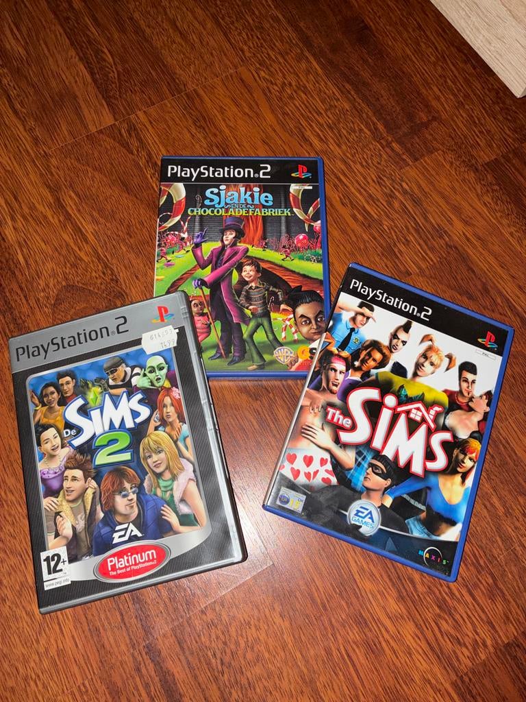 Playstation 2 Games: Sjakie&de chocoladefabriek , Sims 1 & 2, Spelcomputers en Games, Games | Pc, 1 speler, Eén computer, Ophalen of Verzenden