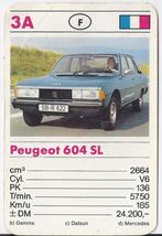 Kw3055 autokaartje peugeot 604 sl ( 3a ), Ophalen of Verzenden, Zo goed als nieuw, Auto's