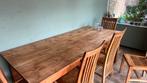 Houten tafel en 5 stoelen, Ophalen, Gebruikt, Rechthoekig, 50 tot 100 cm