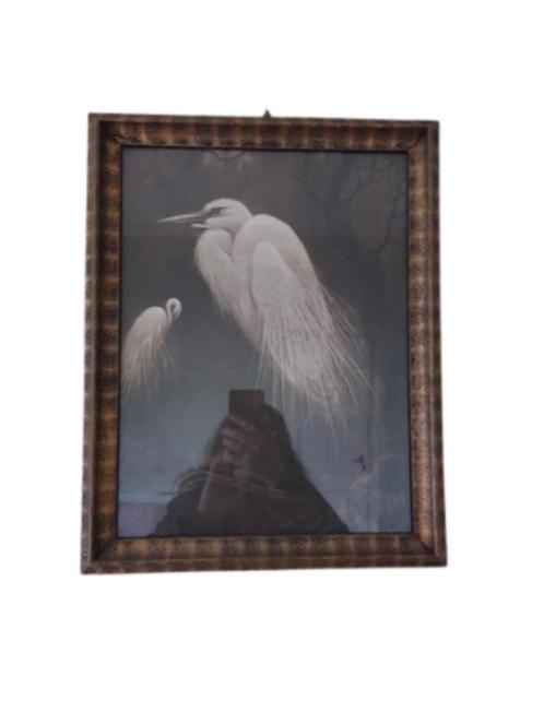 Mooi litho schilderij zilverreigers Henri Verstijnen, Antiek en Kunst, Kunst | Litho's en Zeefdrukken, Ophalen