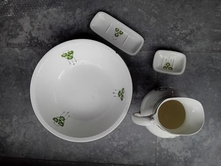 Jugendstil Lampetstel Petrus Regout Maastricht Santos M3, Antiek en Kunst, Antiek | Keramiek en Aardewerk, Ophalen of Verzenden