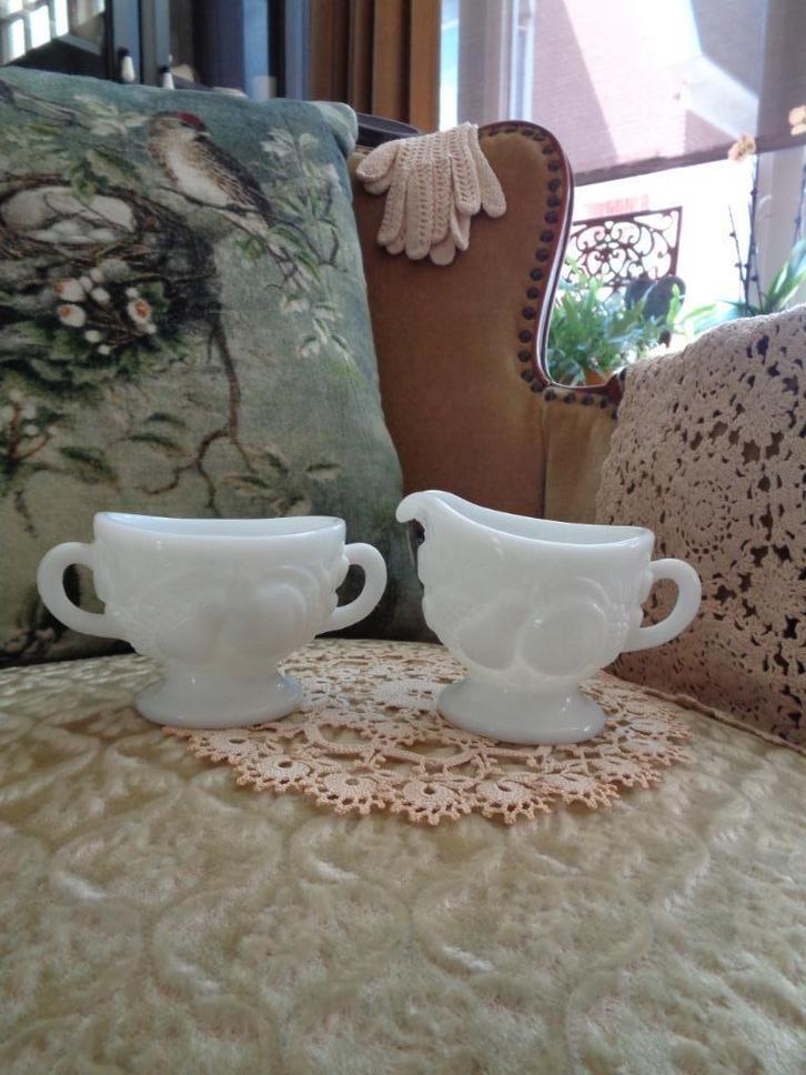 Opaline Roomstel Westmoreland Fruit Patroon ** Mimosa **, Antiek en Kunst, Antiek | Glas en Kristal, Ophalen of Verzenden