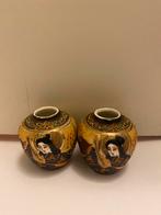 Antieke Satsuma Vazen Set - Japans Aardewerk Decoratie, Antiek en Kunst, Antiek | Vazen, Ophalen of Verzenden