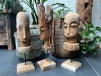 Indonesische houtsnijwerk beeld handwerk massief hout, Antiek en Kunst, Kunst | Beelden en Houtsnijwerken, Ophalen of Verzenden
